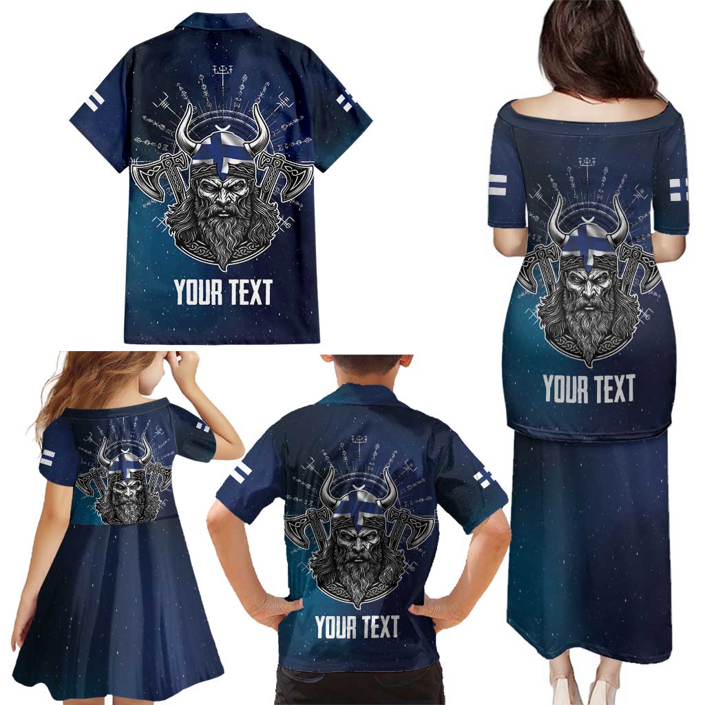Personalized Finland Drakkar Vikings Family Matching Puletasi and Hawaiian Shirt Suomi Viking Warrior