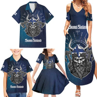 Personalized Finland Drakkar Vikings Family Matching Summer Maxi Dress and Hawaiian Shirt Suomi Viking Warrior