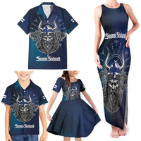 Personalized Finland Drakkar Vikings Family Matching Tank Maxi Dress and Hawaiian Shirt Suomi Viking Warrior
