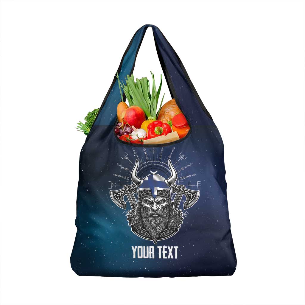 Personalized Finland Drakkar Vikings Grocery Bag Suomi Viking Warrior