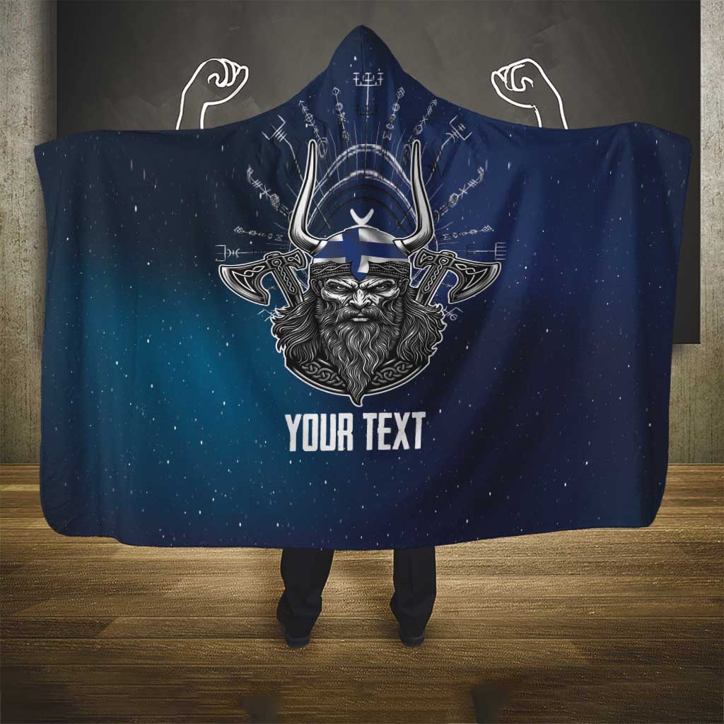 Personalized Finland Drakkar Vikings Hooded Blanket Suomi Viking Warrior