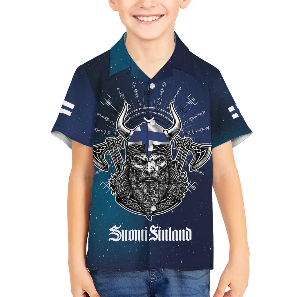 Personalized Finland Drakkar Vikings Kid Hawaiian Shirt Suomi Viking Warrior