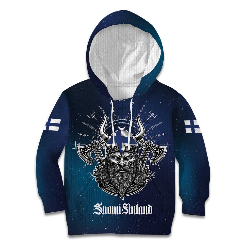 Personalized Finland Drakkar Vikings Kid Hoodie Suomi Viking Warrior