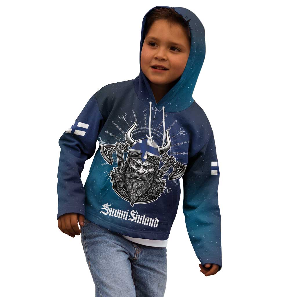 Personalized Finland Drakkar Vikings Kid Hoodie Suomi Viking Warrior