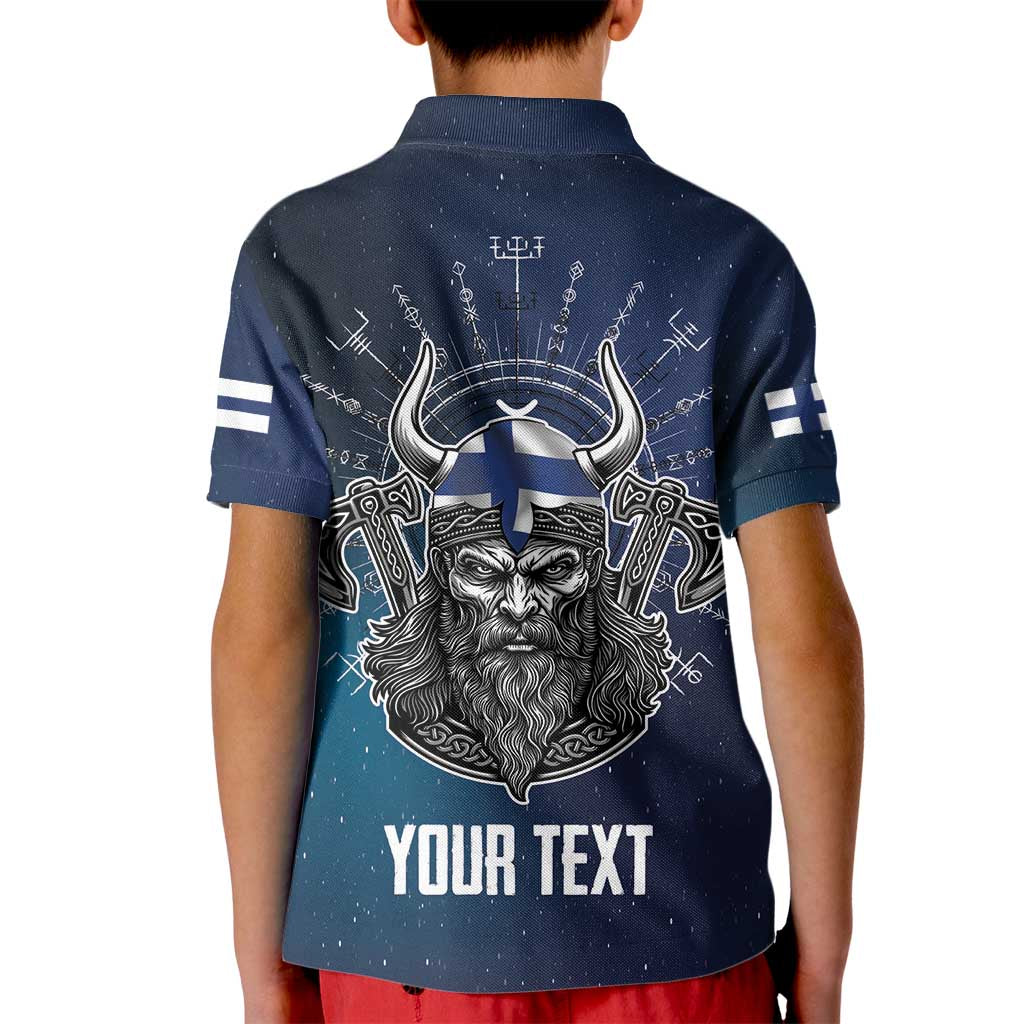 Personalized Finland Drakkar Vikings Kid Polo Shirt Suomi Viking Warrior