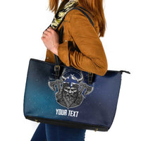 Personalized Finland Drakkar Vikings Leather Tote Bag Suomi Viking Warrior