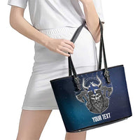 Personalized Finland Drakkar Vikings Leather Tote Bag Suomi Viking Warrior