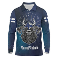 Personalized Finland Drakkar Vikings Long Sleeve Polo Shirt Suomi Viking Warrior