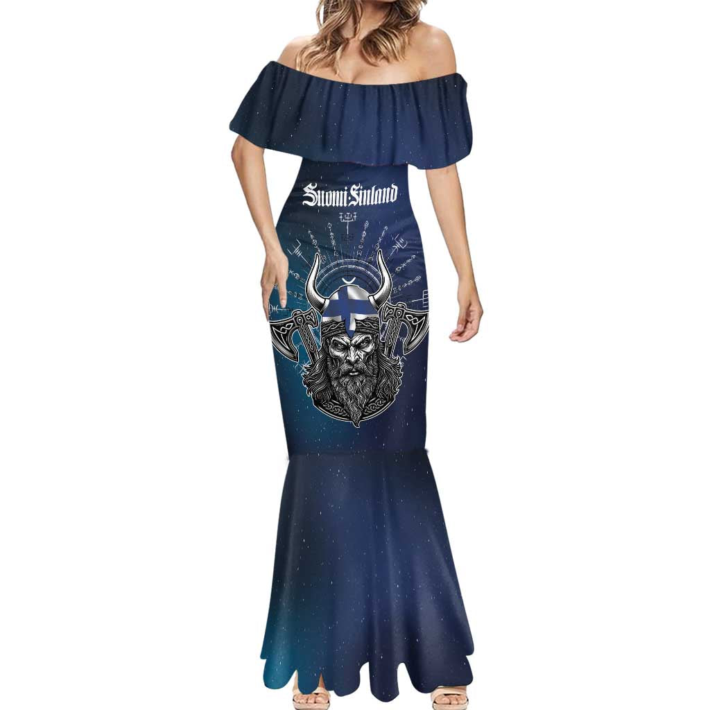 Personalized Finland Drakkar Vikings Mermaid Dress Suomi Viking Warrior