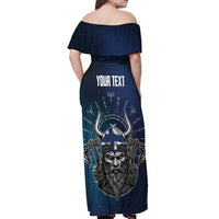 Personalized Finland Drakkar Vikings Off Shoulder Maxi Dress Suomi Viking Warrior