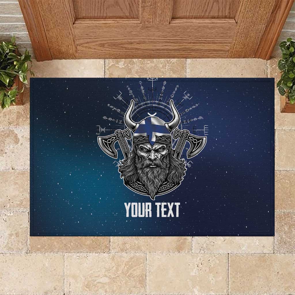 Personalized Finland Drakkar Vikings Rubber Doormat Suomi Viking Warrior