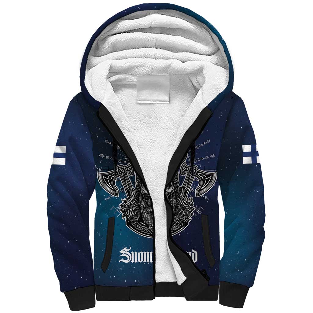 Personalized Finland Drakkar Vikings Sherpa Hoodie Suomi Viking Warrior