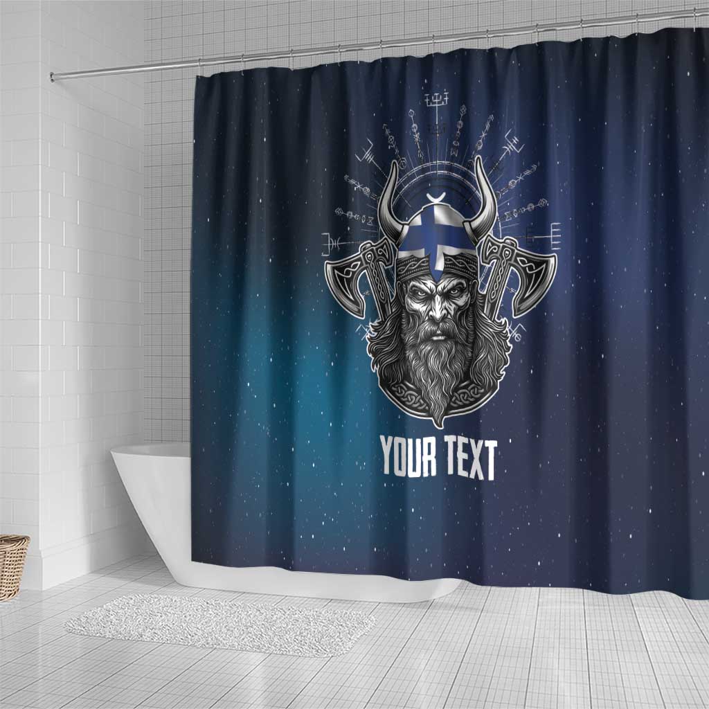 Personalized Finland Drakkar Vikings Shower Curtain Suomi Viking Warrior