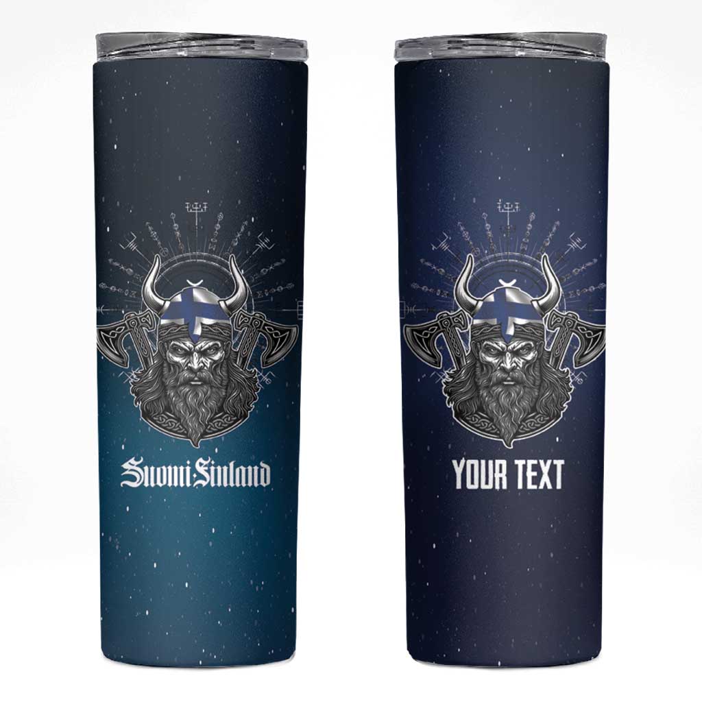 Personalized Finland Drakkar Vikings Skinny Tumbler Suomi Viking Warrior