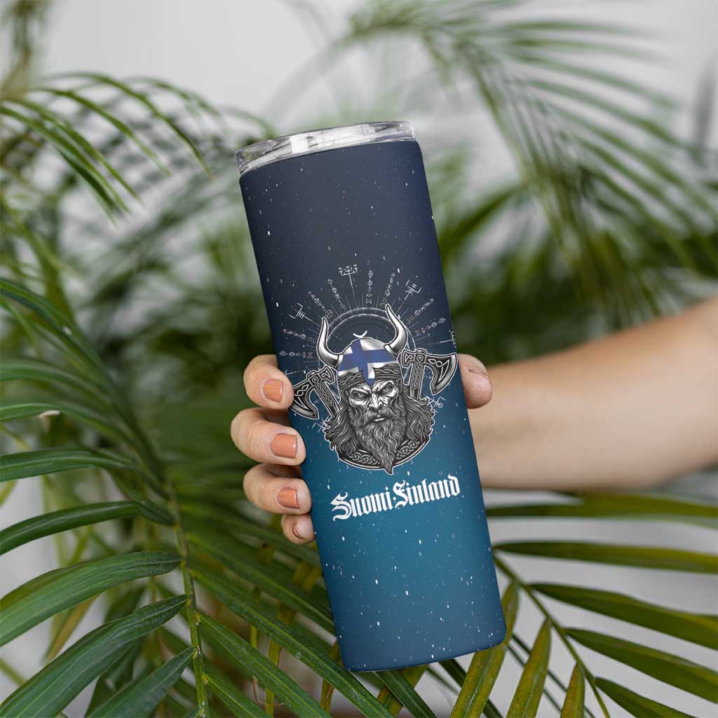 Personalized Finland Drakkar Vikings Skinny Tumbler Suomi Viking Warrior