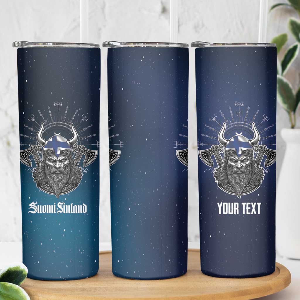 Personalized Finland Drakkar Vikings Skinny Tumbler Suomi Viking Warrior
