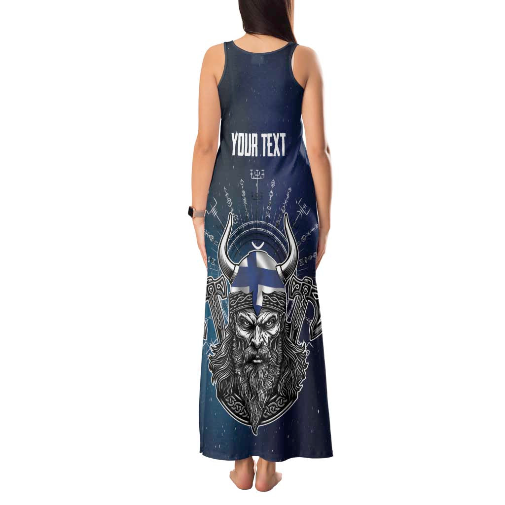 Personalized Finland Drakkar Vikings Tank Maxi Dress Suomi Viking Warrior