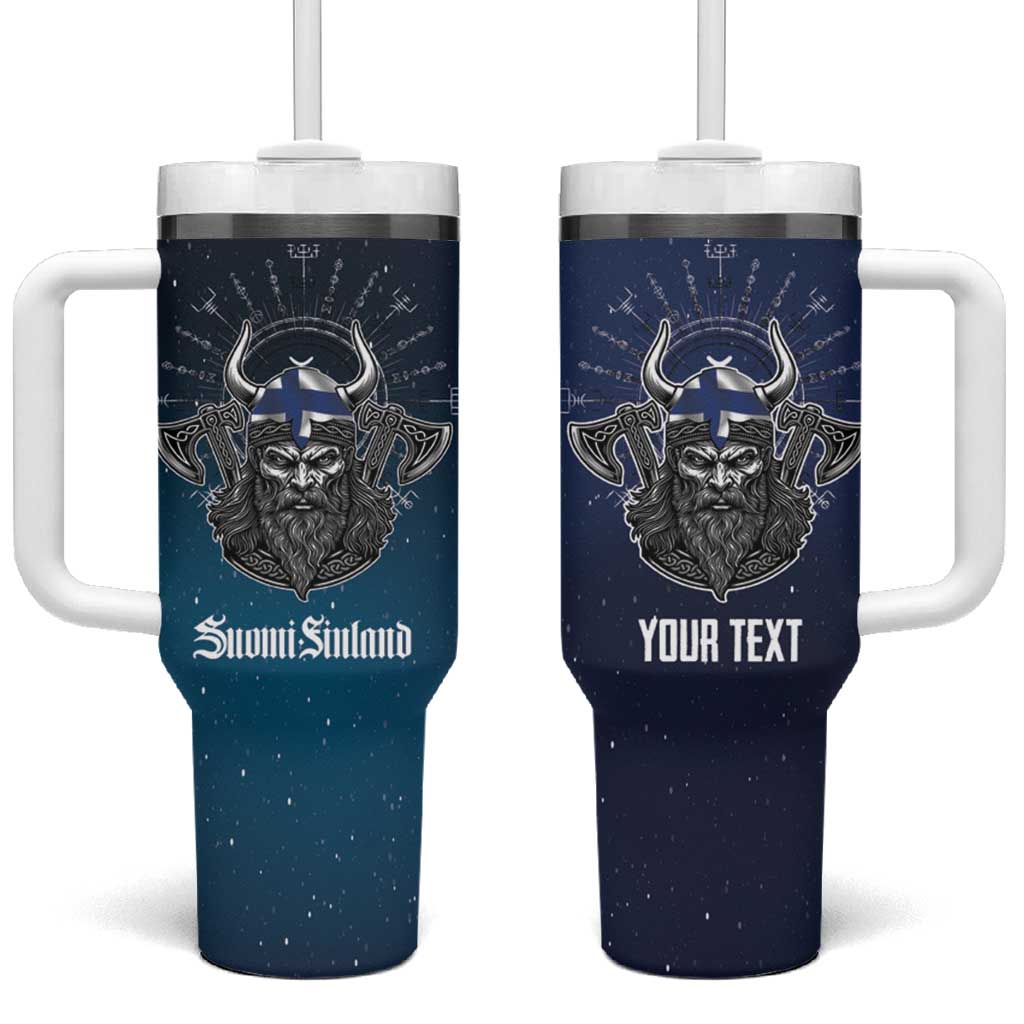 Personalized Finland Drakkar Vikings Tumbler With Handle Suomi Viking Warrior