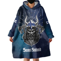 Personalized Finland Drakkar Vikings Wearable Blanket Hoodie Suomi Viking Warrior