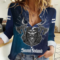 Personalized Finland Drakkar Vikings Women Casual Shirt Suomi Viking Warrior