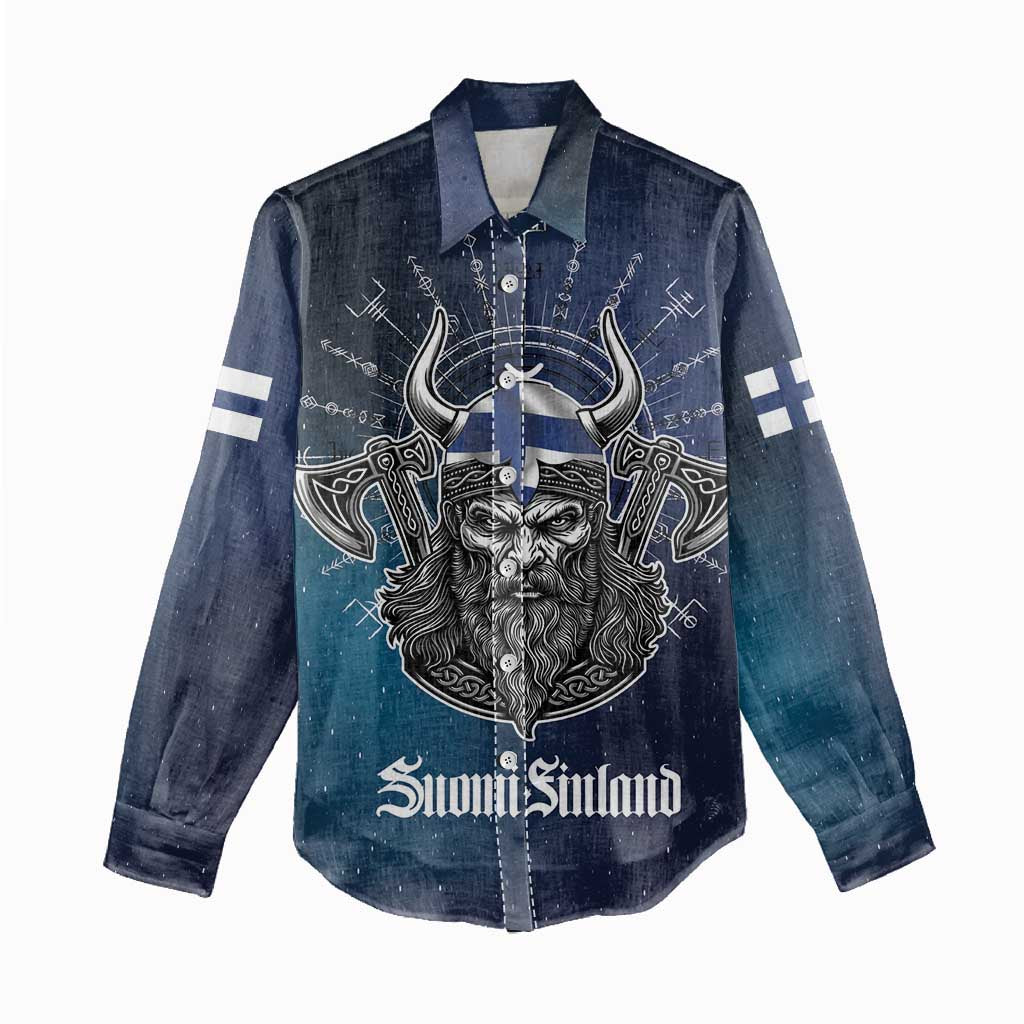 Personalized Finland Drakkar Vikings Women Casual Shirt Suomi Viking Warrior
