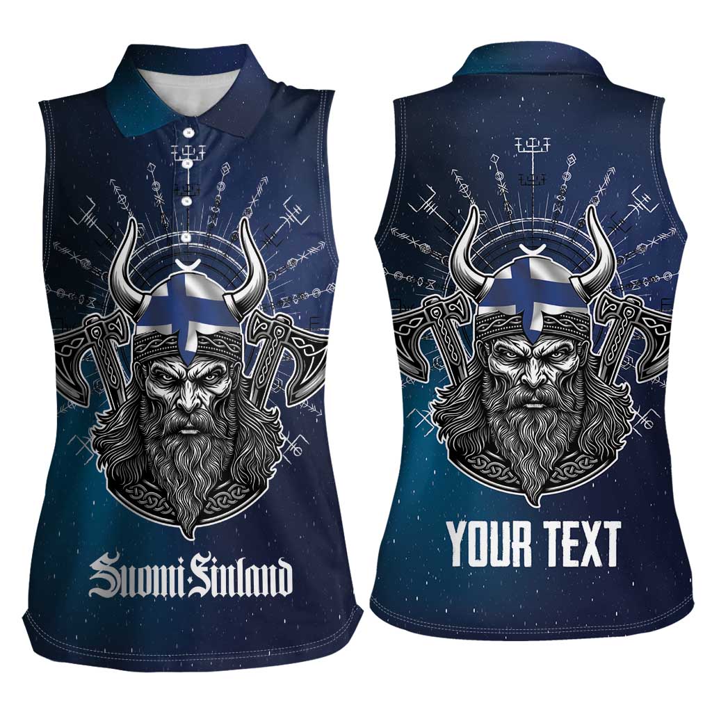 Personalized Finland Drakkar Vikings Women Sleeveless Polo Shirt Suomi Viking Warrior