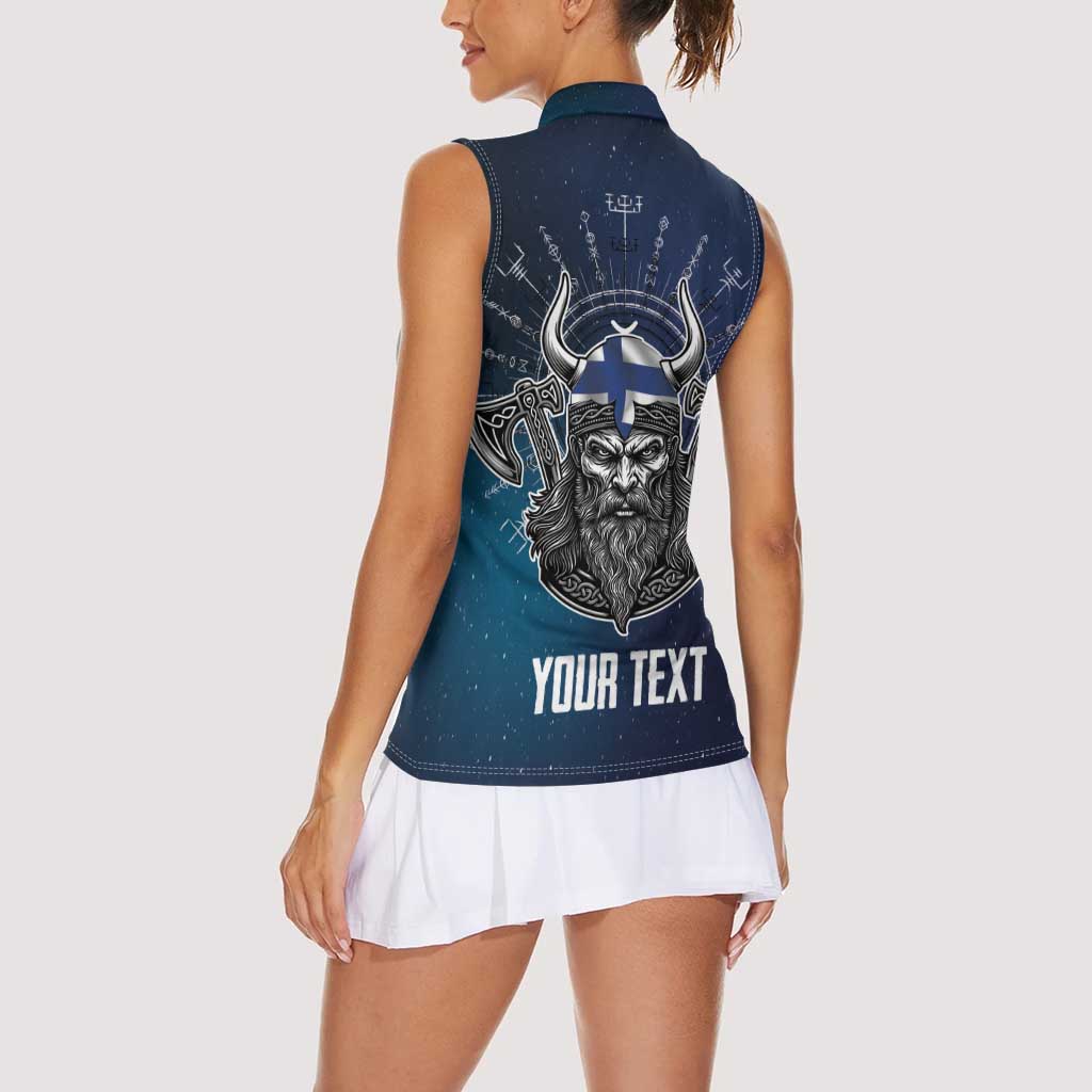 Personalized Finland Drakkar Vikings Women Sleeveless Polo Shirt Suomi Viking Warrior