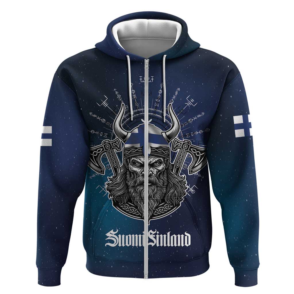 Personalized Finland Drakkar Vikings Zip Hoodie Suomi Viking Warrior