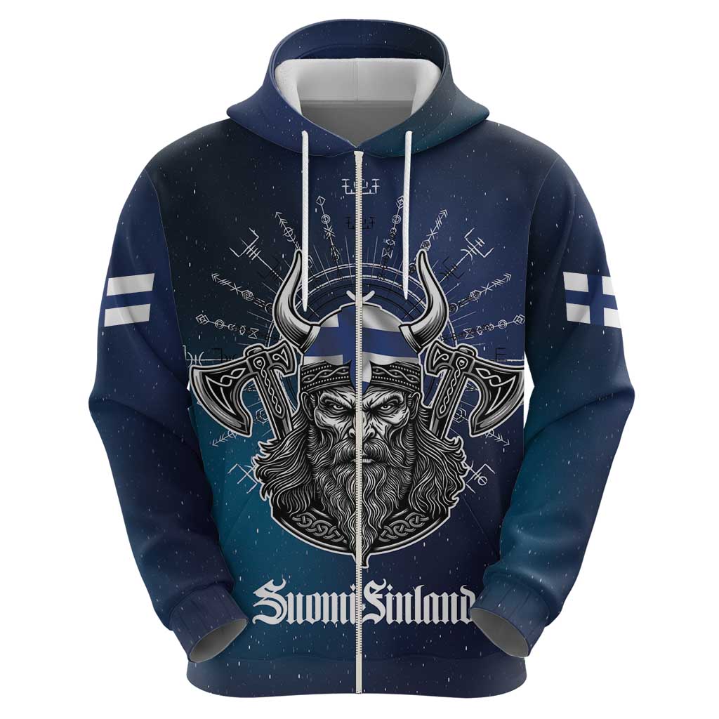 Personalized Finland Drakkar Vikings Zip Hoodie Suomi Viking Warrior