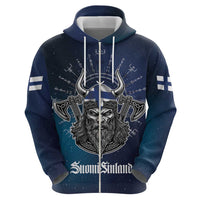 Personalized Finland Drakkar Vikings Zip Hoodie Suomi Viking Warrior