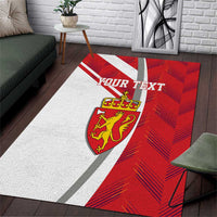 Personalized Norway Coat of Arms Area Rug Golden Lion