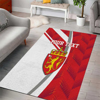 Personalized Norway Coat of Arms Area Rug Golden Lion