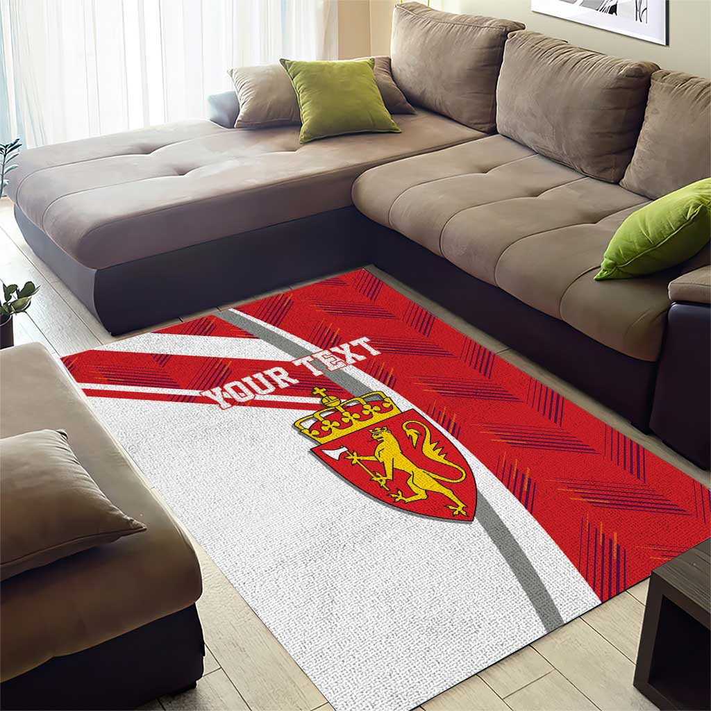 Personalized Norway Coat of Arms Area Rug Golden Lion