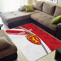 Personalized Norway Coat of Arms Area Rug Golden Lion