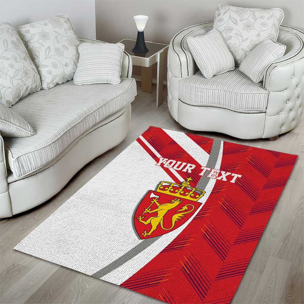 Personalized Norway Coat of Arms Area Rug Golden Lion