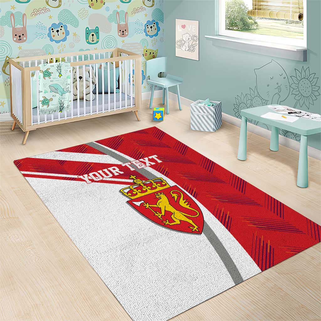 Personalized Norway Coat of Arms Area Rug Golden Lion