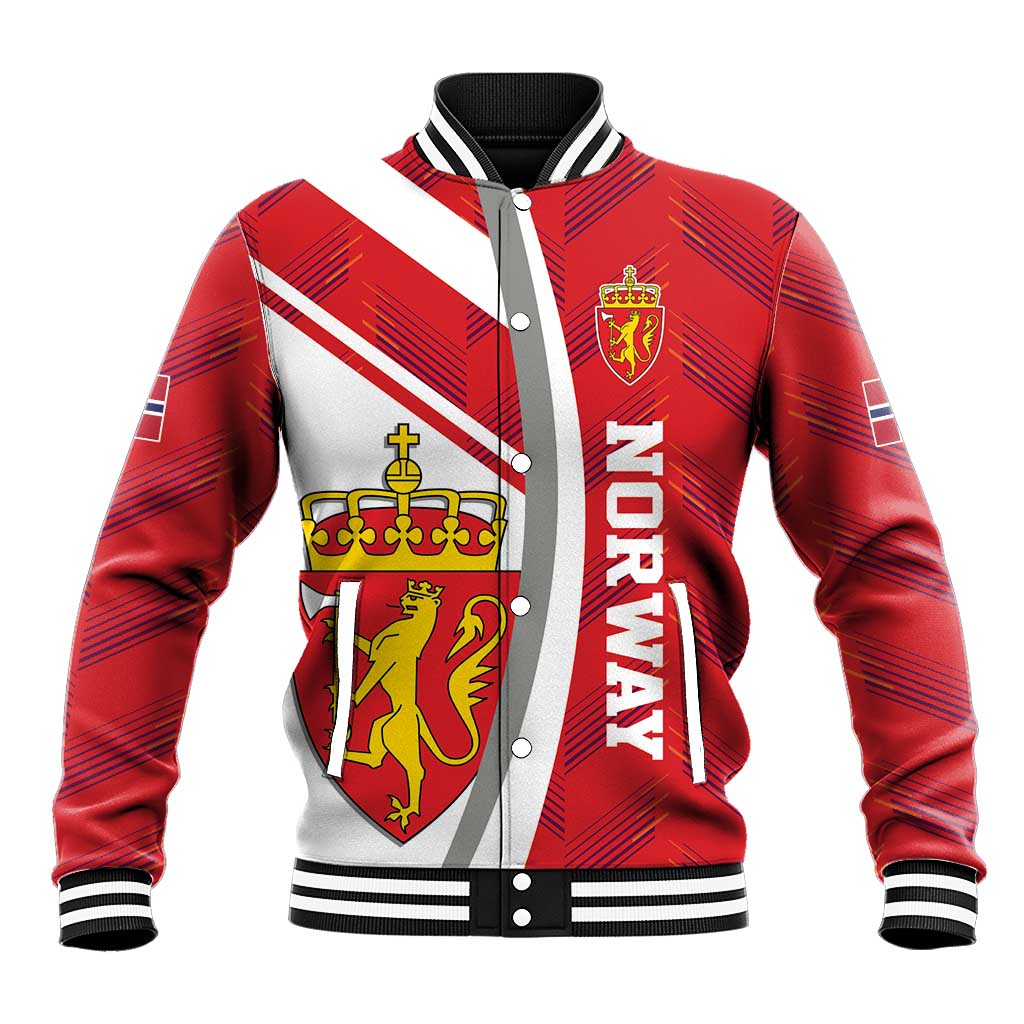 Personalized Norway Coat of Arms Baseball Jacket Golden Lion