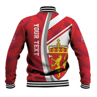 Personalized Norway Coat of Arms Baseball Jacket Golden Lion