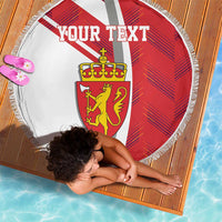 Personalized Norway Coat of Arms Beach Blanket Golden Lion