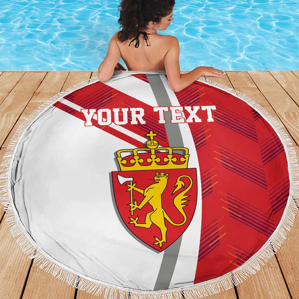 Personalized Norway Coat of Arms Beach Blanket Golden Lion