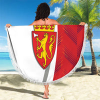 Personalized Norway Coat of Arms Beach Blanket Golden Lion
