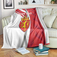 Personalized Norway Coat of Arms Blanket Golden Lion