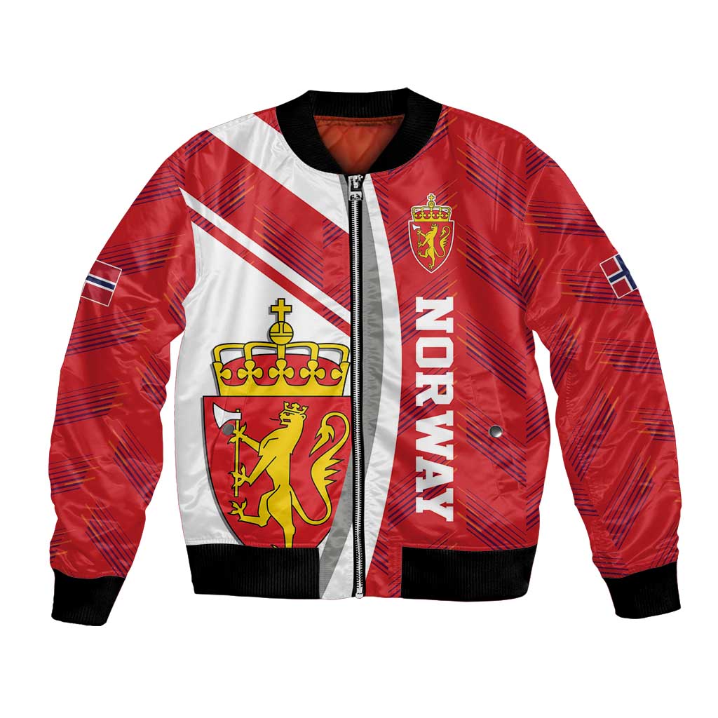 Personalized Norway Coat of Arms Bomber Jacket Golden Lion