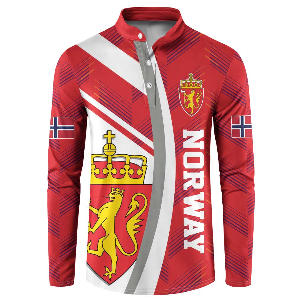 Personalized Norway Coat of Arms Button Sweatshirt Golden Lion