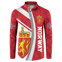 Personalized Norway Coat of Arms Button Sweatshirt Golden Lion