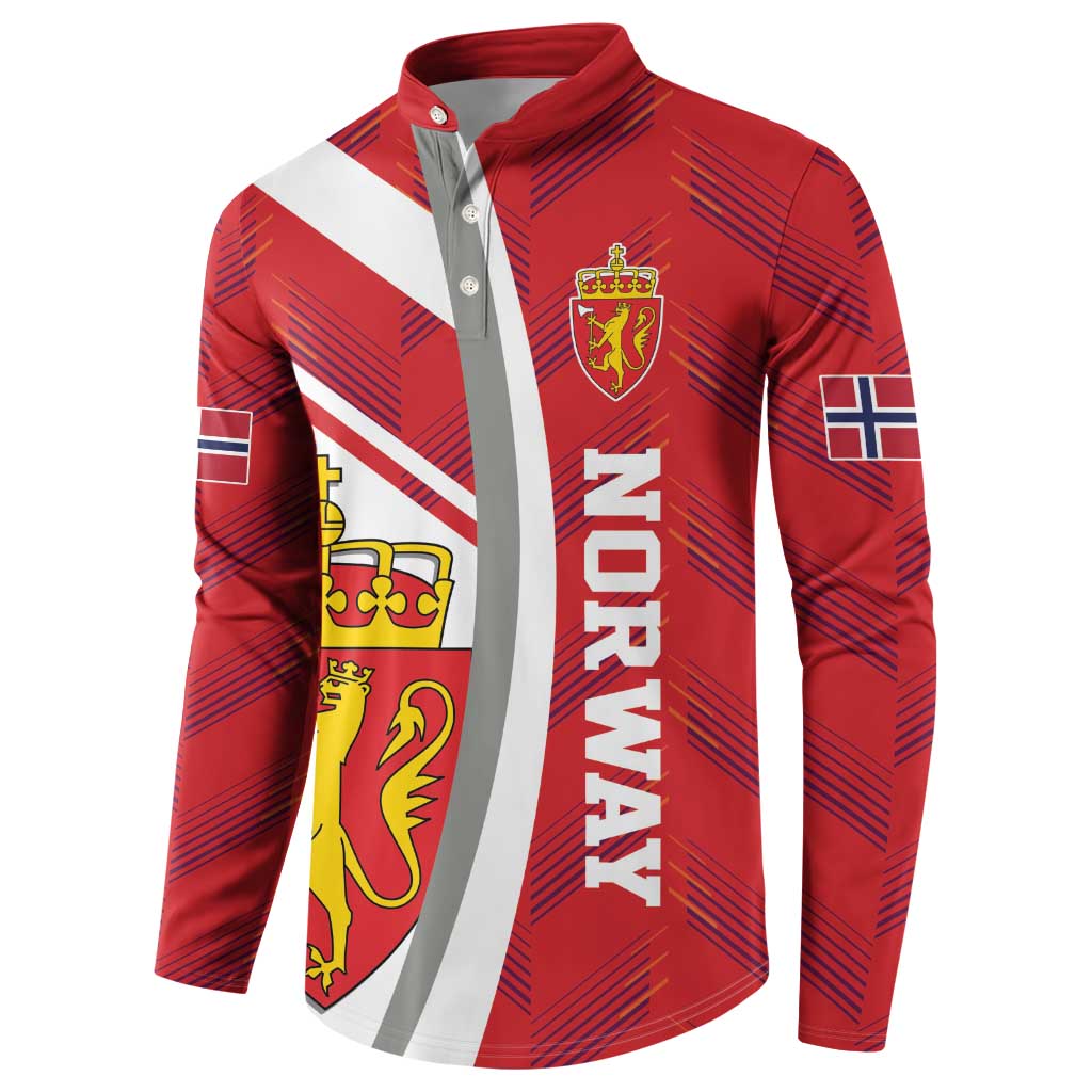 Personalized Norway Coat of Arms Button Sweatshirt Golden Lion