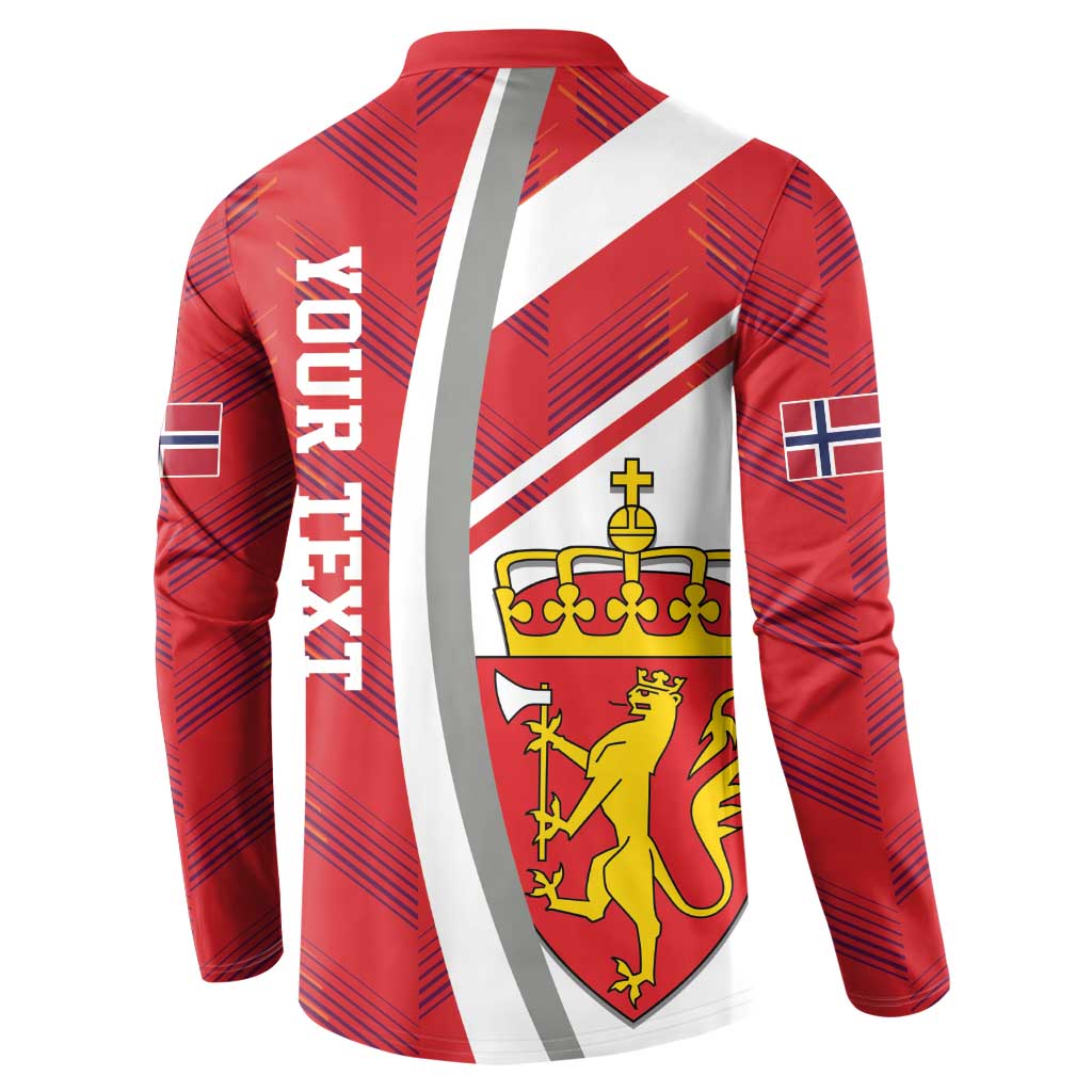 Personalized Norway Coat of Arms Button Sweatshirt Golden Lion