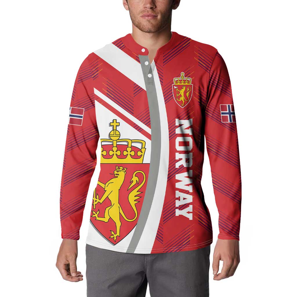 Personalized Norway Coat of Arms Button Sweatshirt Golden Lion