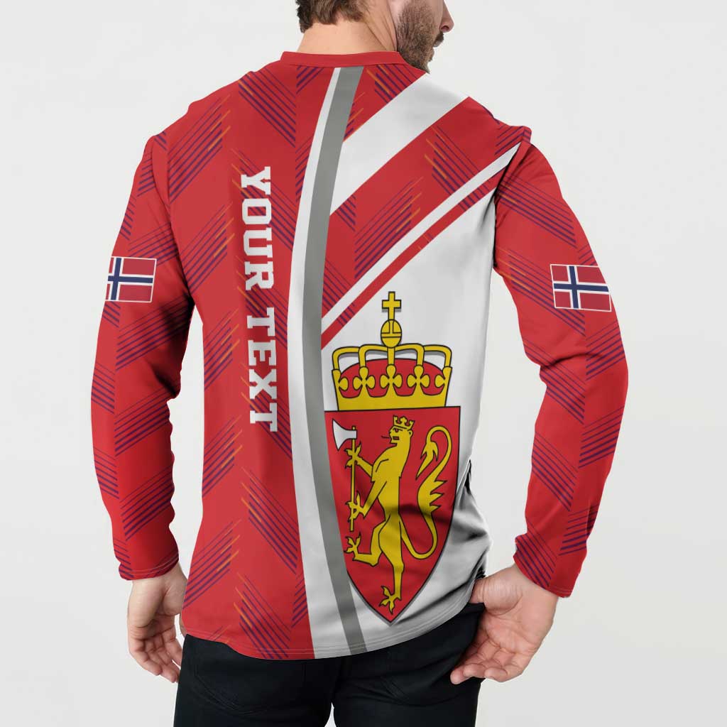 Personalized Norway Coat of Arms Button Sweatshirt Golden Lion