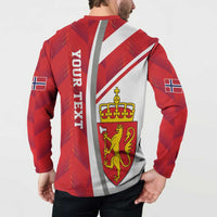 Personalized Norway Coat of Arms Button Sweatshirt Golden Lion